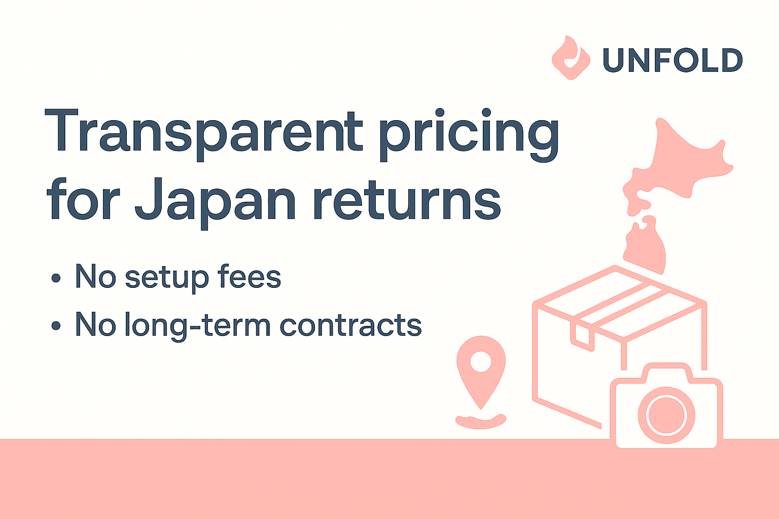 Transparent pricing for Japan returns — no setup fees and no long-term contracts
